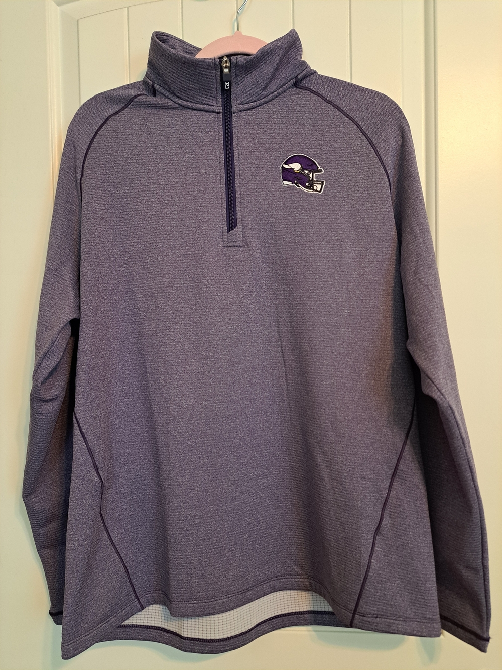 NWT Minnesota Vikings Purple Quarter-Zip Pullover Long Sleeve NFL L